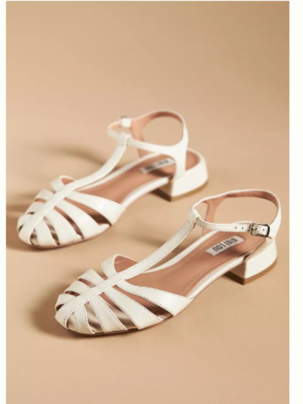 Bibi Lou Women’s Fisherman Cage Leather Sandals Ivory  Sz 41 (US 11)